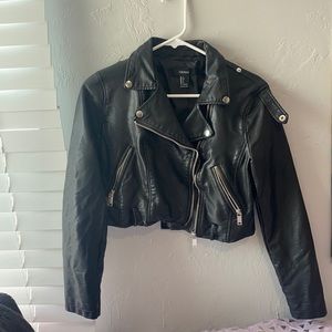 Size small black biker jacket